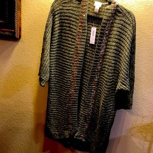 Sequin trimmed cardigan sweater